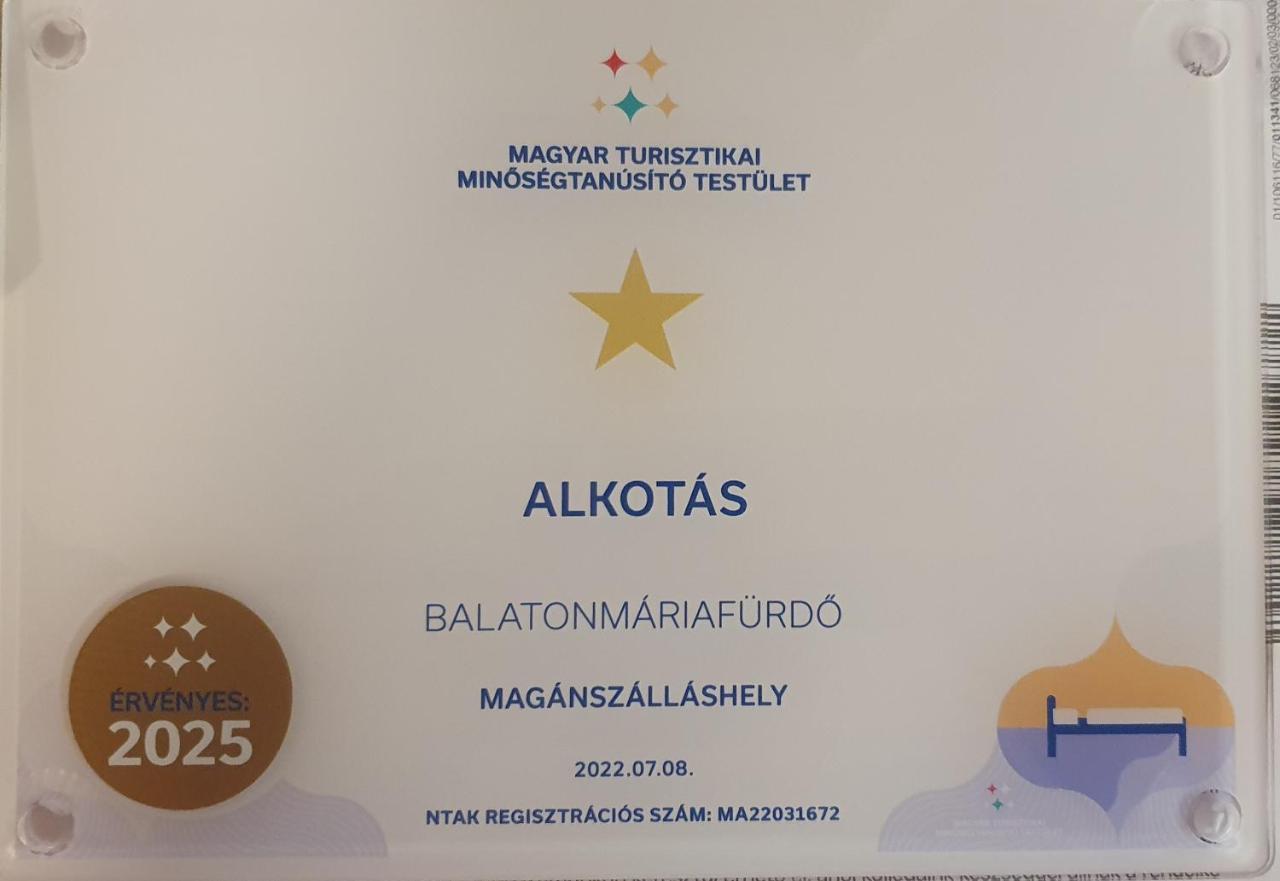 Balatonmáriafürdő Alkotas 빌라 외부 사진
